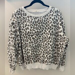 Easel Leopard Print Distressed Boutique Sweatshirt Size S